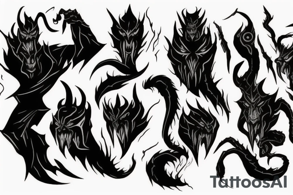 tall and menacing beings who can shroud themselves in fire, darkness, and shadow. They are armed with fiery whips, the balrog tattoo idea tall and menacing beings who can shroud themselves in fire, darkness, and shadow. They are armed with fiery whips, the balrog tattoo idea