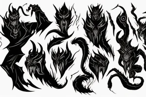 tall and menacing beings who can shroud themselves in fire, darkness, and shadow. They are armed with fiery whips, the balrog tattoo idea