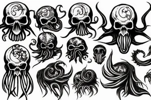 Cthulhu, with a skull face tattoo idea