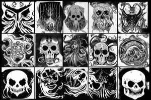 Cthulhu, with a skull face tattoo idea