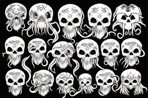 Cthulhu, with a skull face tattoo idea