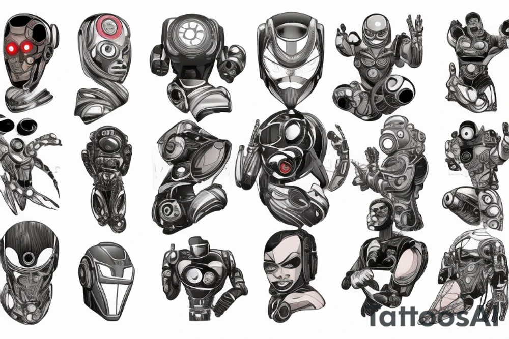 A robot superhero tattoo idea