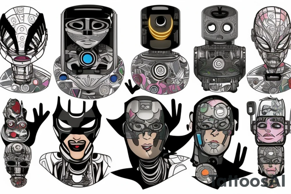 A robot superhero tattoo idea