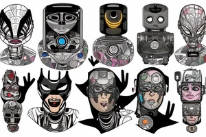 A robot superhero tattoo idea