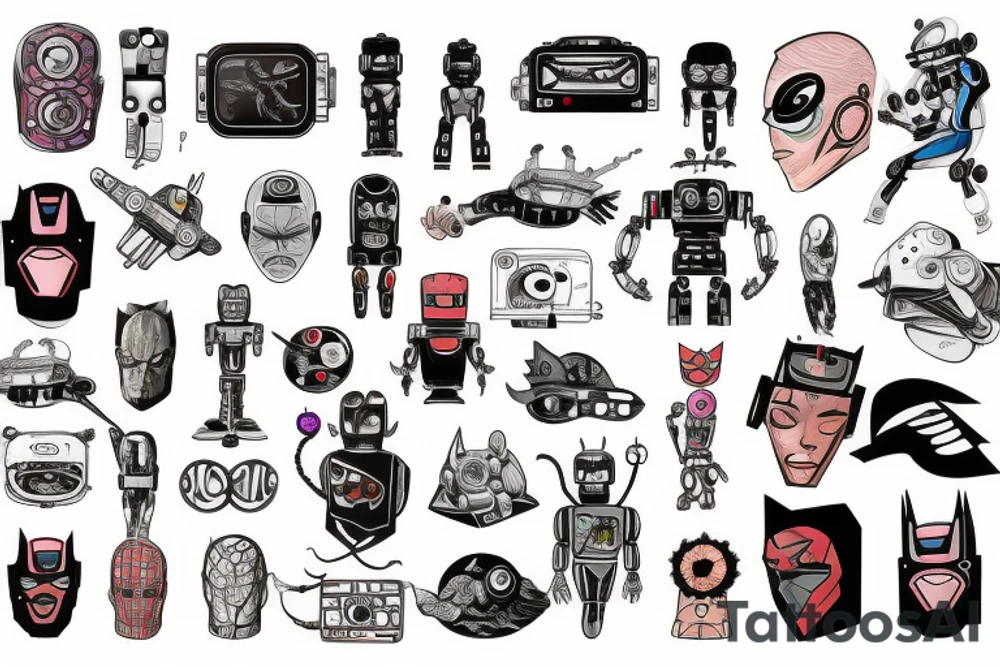 A robot superhero tattoo idea