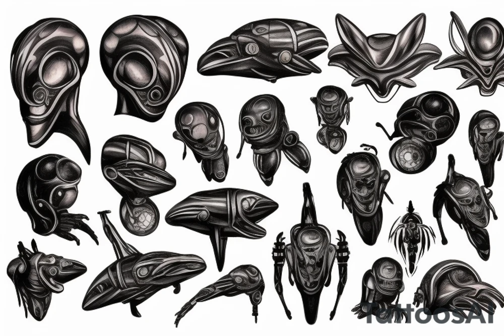Alien Robot tattoo idea