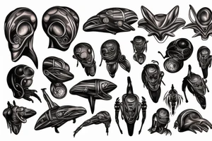 Alien Robot tattoo idea