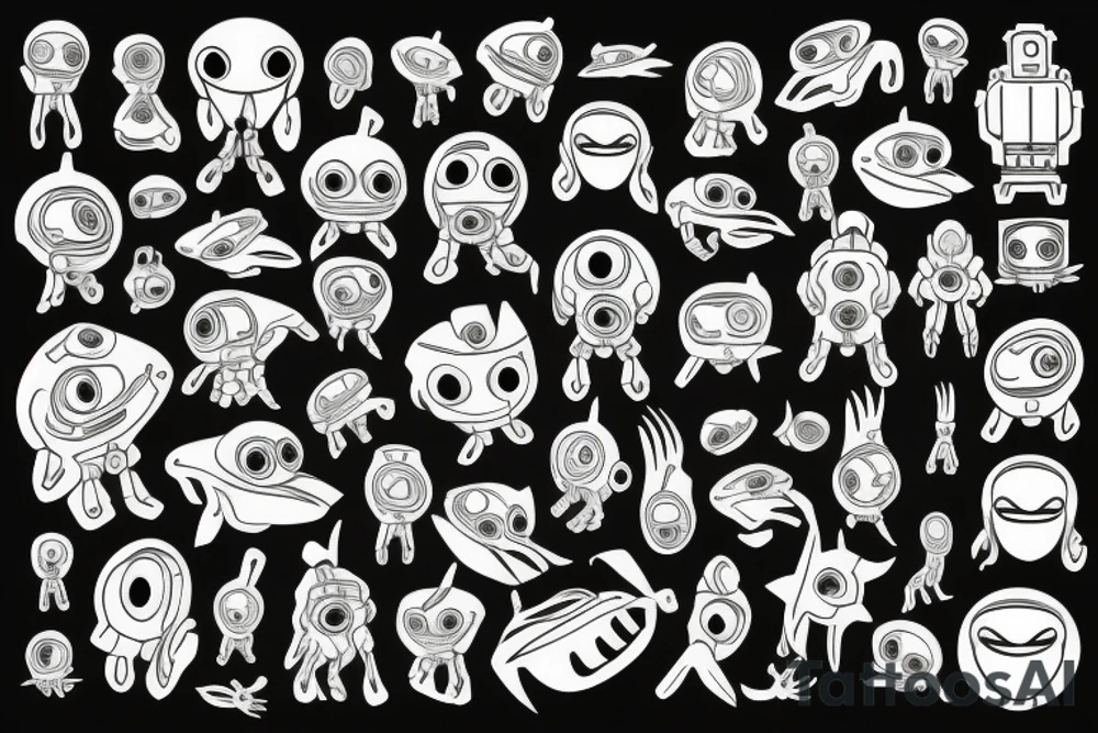 Alien Robot tattoo idea