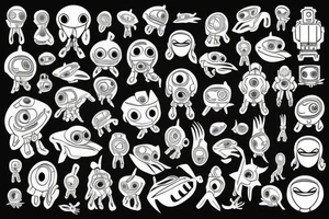 Alien Robot tattoo idea