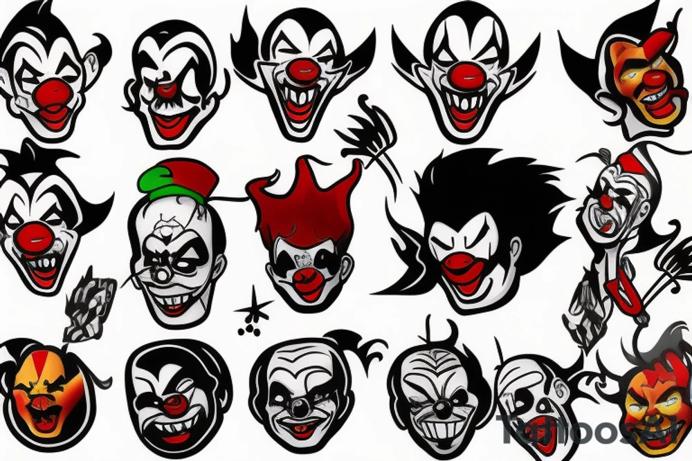 Evil Clown tattoo idea
