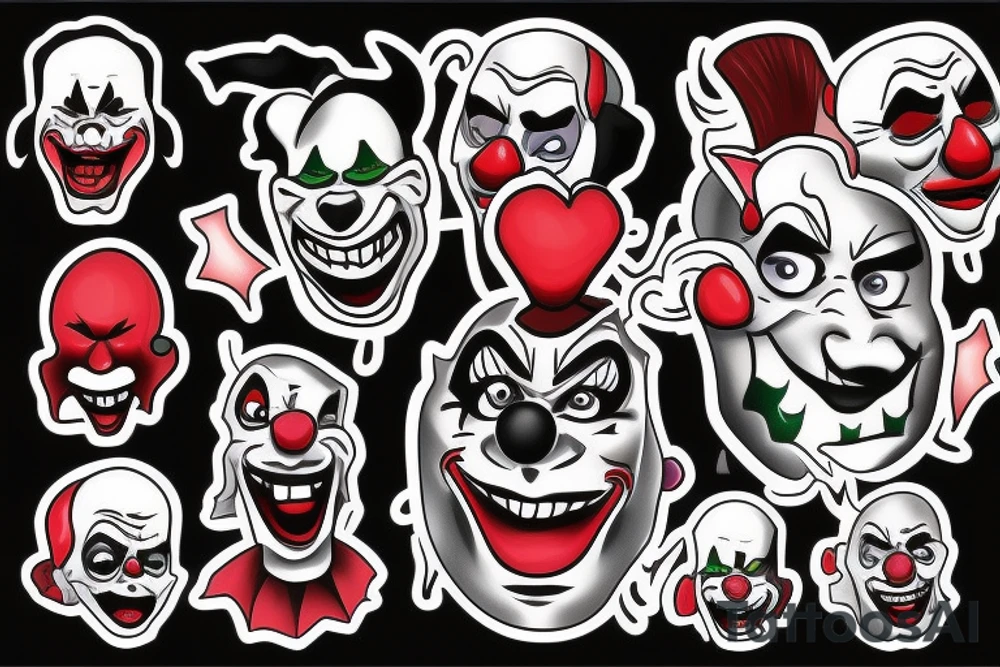 Evil Clown tattoo idea
