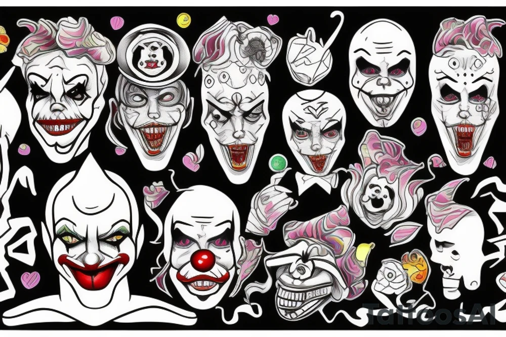 Evil Clown tattoo idea