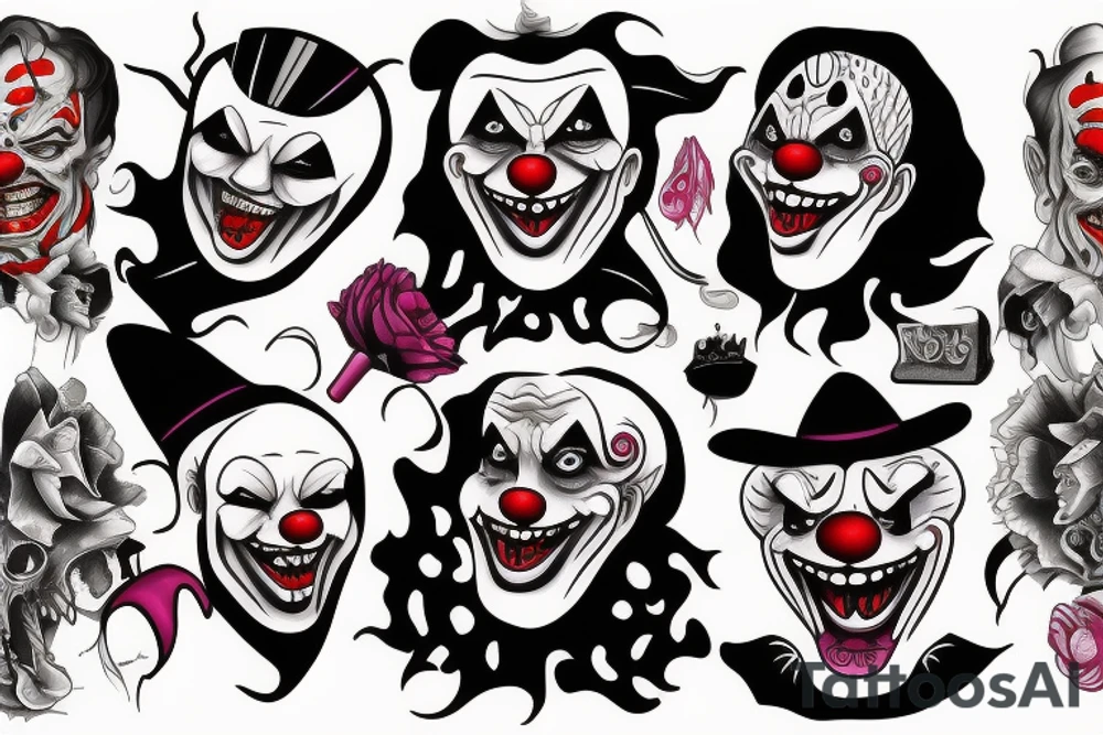 Evil Clown tattoo idea
