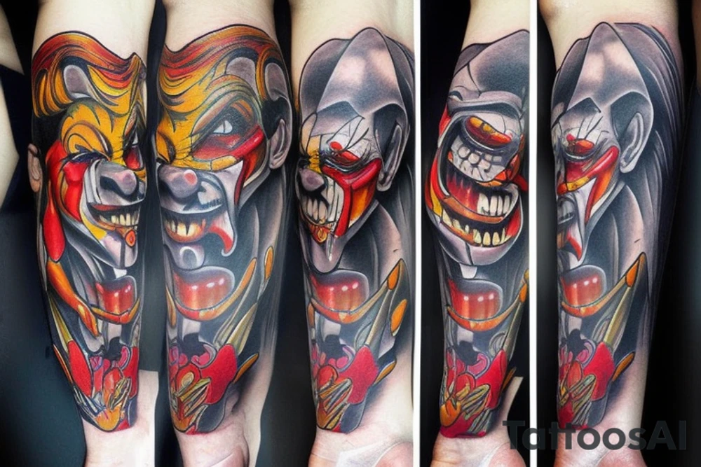 Evil Clown tattoo idea