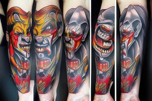 Evil Clown tattoo idea