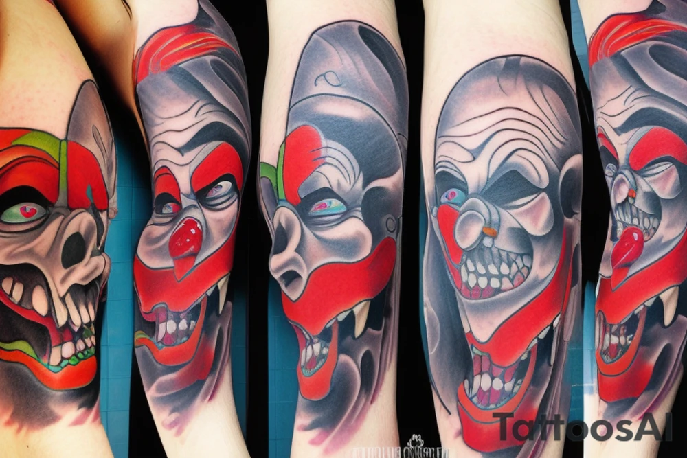 Evil Clown tattoo idea