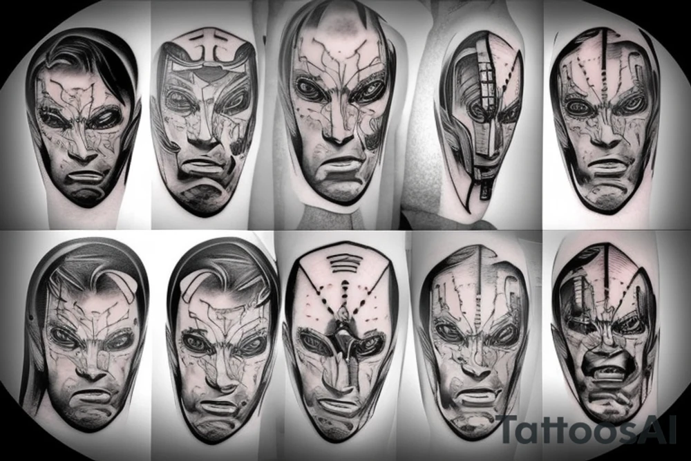 Half man half robot tattoo idea
