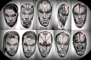 Half man half robot tattoo idea