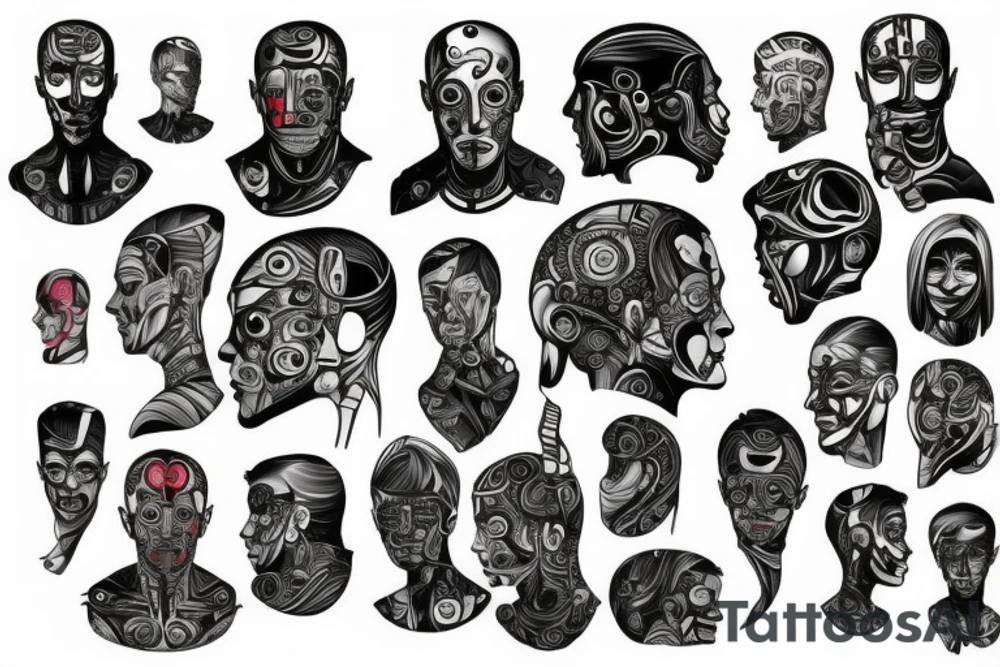 Half man half robot tattoo idea