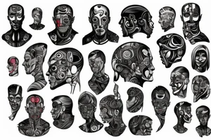 Half man half robot tattoo idea
