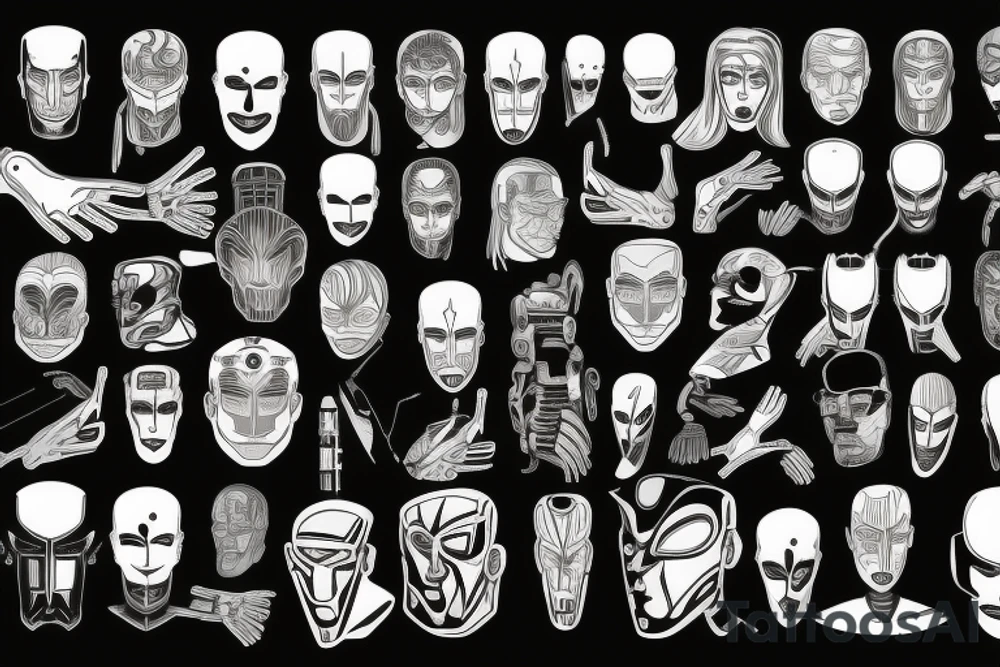 Half man half robot tattoo idea