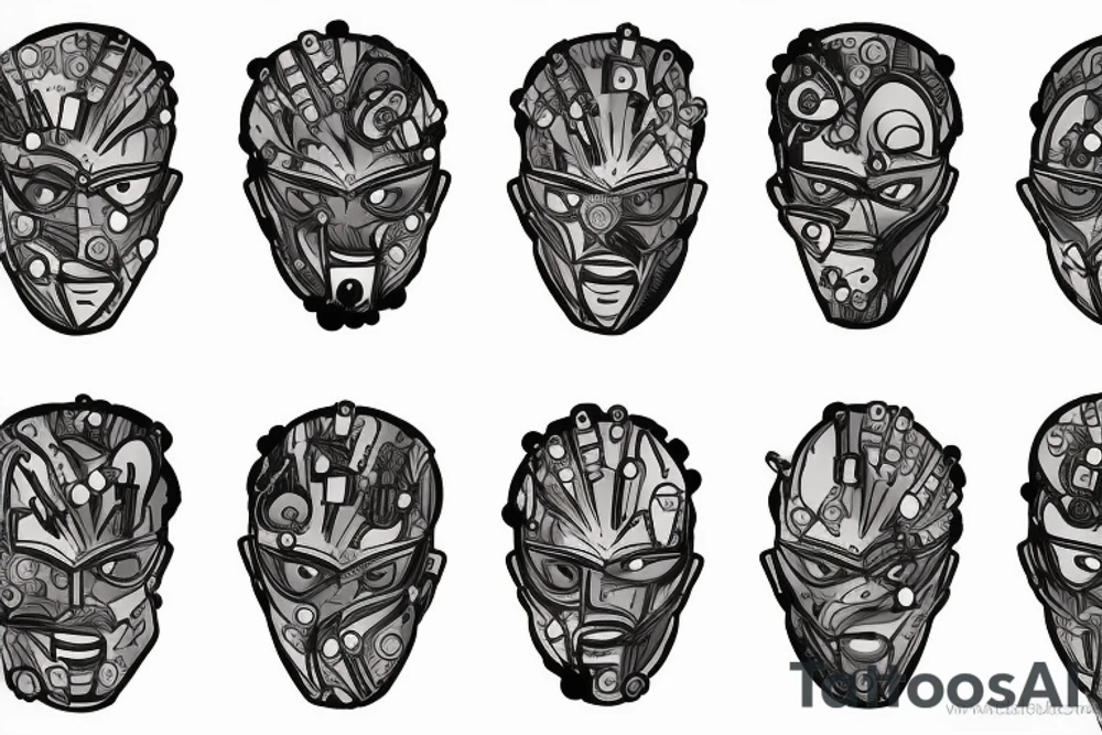 Half man half robot full body heart exploding gears sparks metal skin tattoo idea