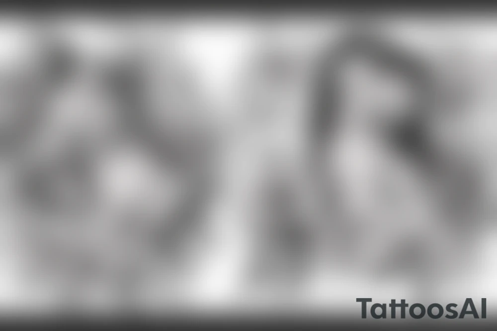 feminine lioness with girl and boy cubs having pink stargazers lilies wrapped around them, add 5/04/1993 date and spinal cord awareness ribbon tattoo idea
