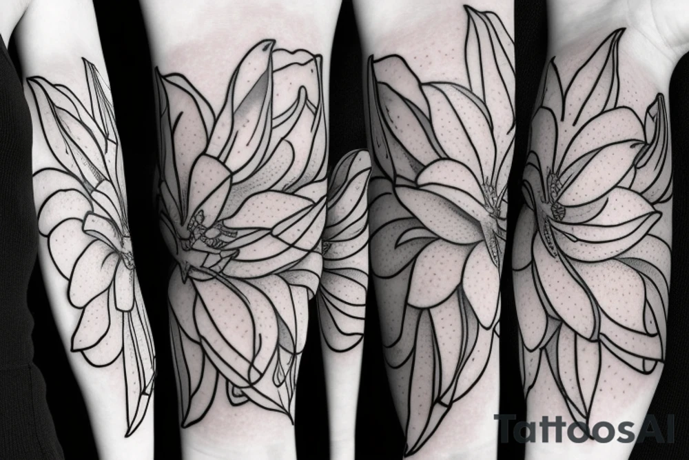 2 lotus flower stargazers lilies wrapped, add 5/04/1993 date and spinal cord awareness ribbon tattoo idea