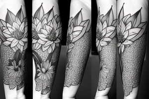 2 lotus flower stargazers lilies wrapped, lioness tattoo idea