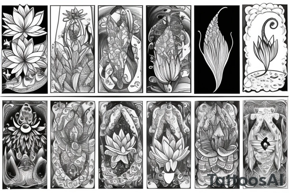 lotus and stargazer lily tattoo idea