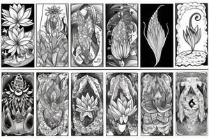 lotus and stargazer lily tattoo idea