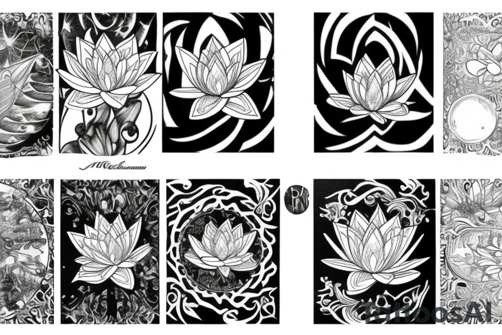 lotus and stargazer lily tattoo idea