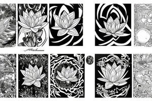 lotus and stargazer lily tattoo idea