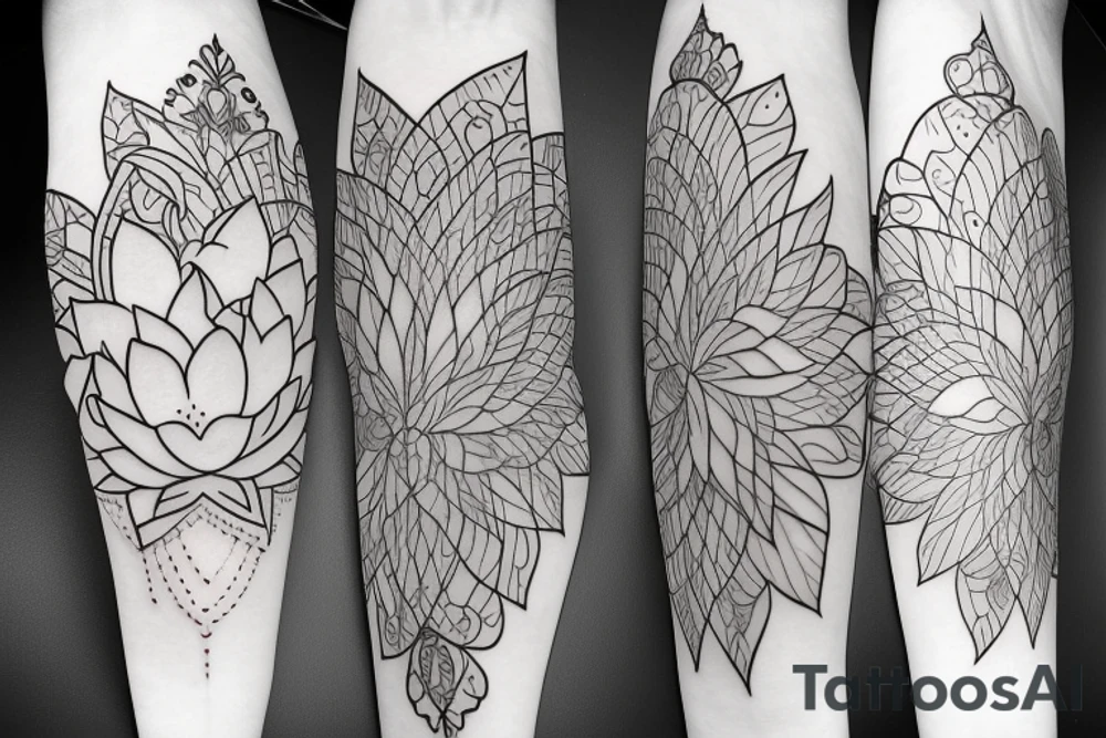 lotus on long stem tattoo idea