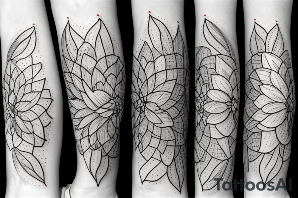 lotus on long stem tattoo idea