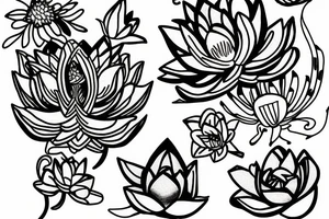 lotus on long stem tattoo idea