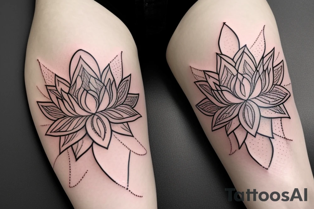 lotus on long stem tattoo idea