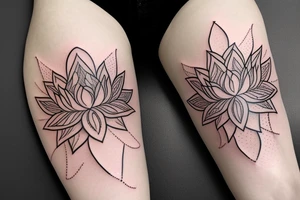 lotus on long stem tattoo idea
