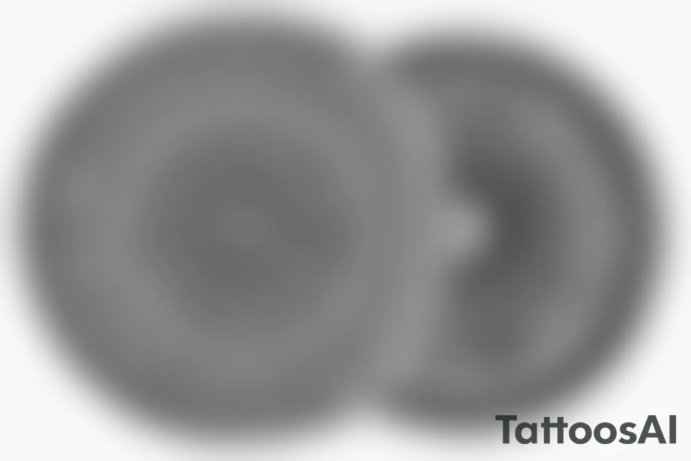 Place a merged image of the sun and moon. The sun should occupy half of the circle, with its rays extending outward in a burst of light. The moon, on the other half, is a crescent, casting a gentle glow. tattoo idea
