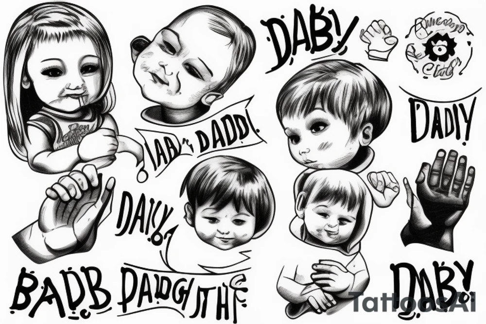 baby holding dads finger tattoo idea