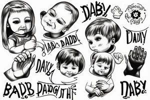 baby holding dads finger tattoo idea