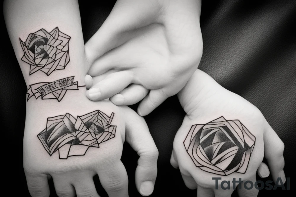 daughter holding hands with dad tattoo idea