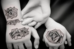 daughter holding hands with dad tattoo idea