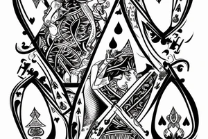 Poker cards Hourglass with Hand under it, Roulette table tattoo idea