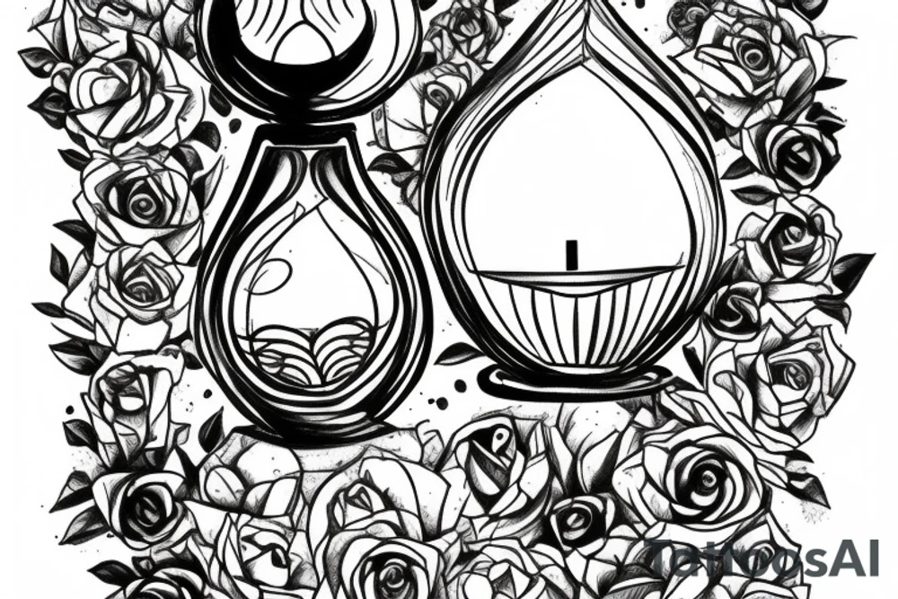 Hourglass with Hand under it tattoo idea
