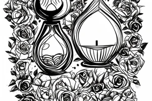 Hourglass with Hand under it tattoo idea
