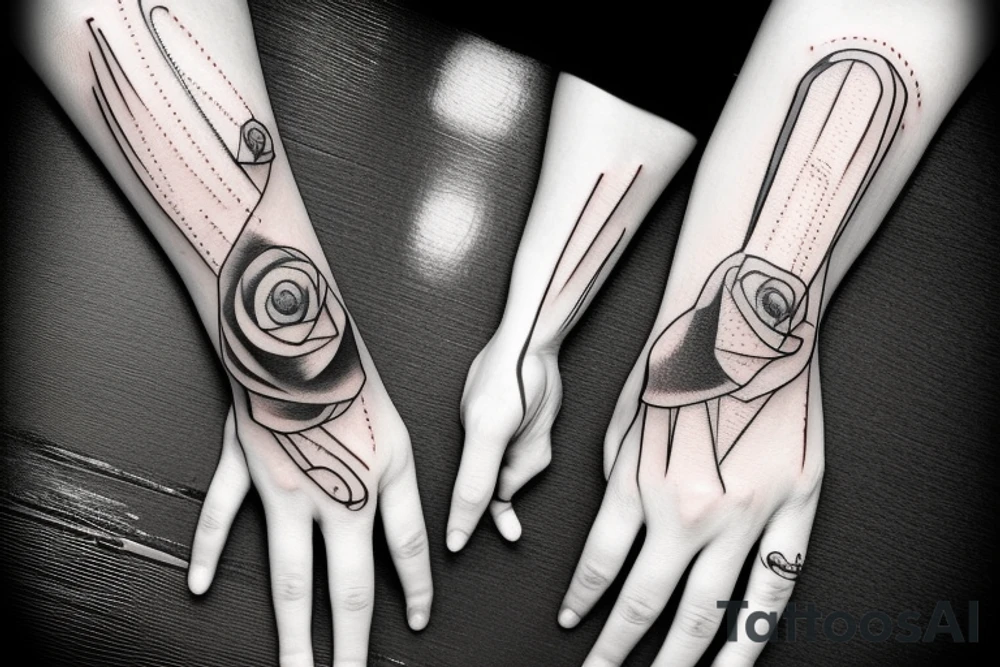 Hourglass with Hand under it tattoo idea