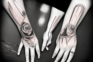 Hourglass with Hand under it tattoo idea
