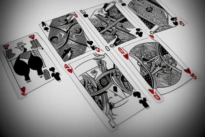 Poker cards with a woman tattoo idea