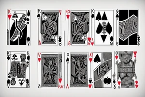 Poker cards with a woman tattoo idea